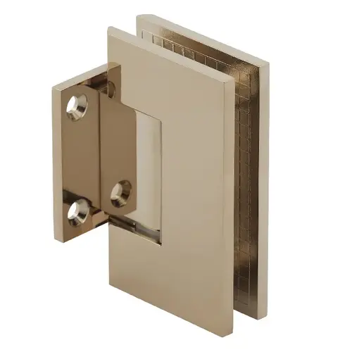 Designer Series Shower Door Wall Mount Hinge With Short Back Plate Lifetime Brass