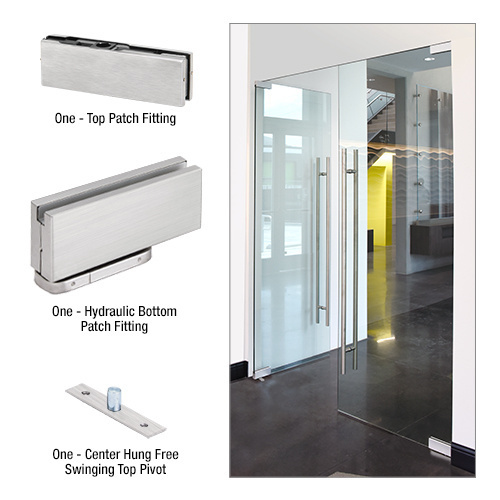 Commercial Door Kit No Hold-Open Brushed Stainless Steel