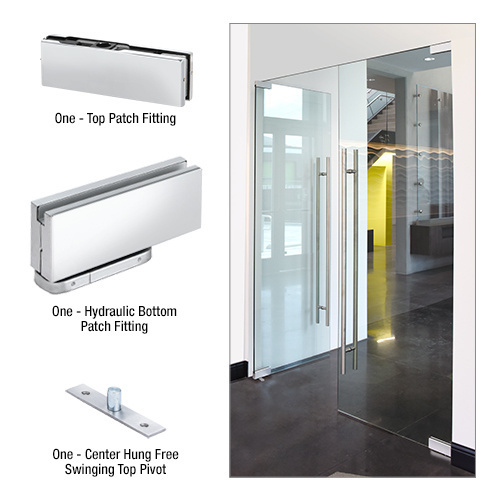 Commercial Door Kit 90 Degree Hold-Open Polished Stainless Steel