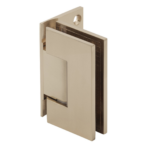 Polished Brass Wall Mount with Offset Back Plate Adjustable Designer Series Hinge