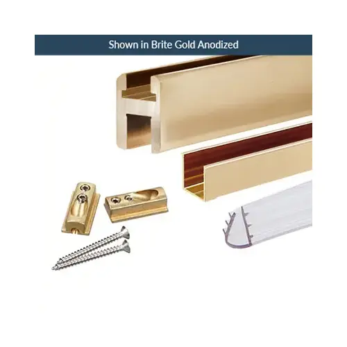 US Horizon HK-RH95-BC 95 Inches Stock Length Regal-Header Shower Door Kit Bright Anodized