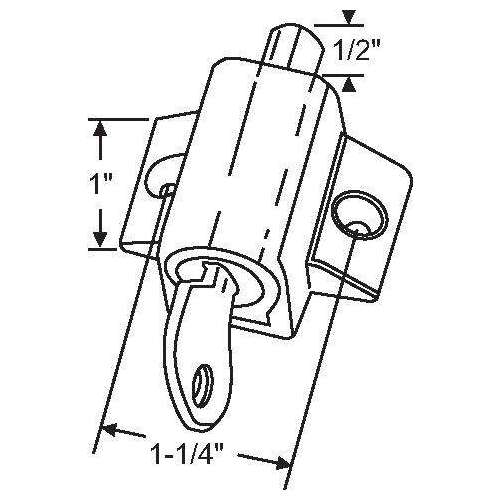 KEYED LIMIT LOCK WHITE KEYED ALIKE WITH KEEPERS FERRULES AND SCREWS