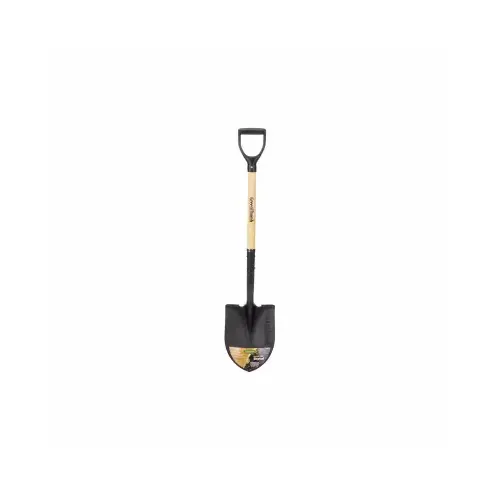 Round Point Garden Shovel, Serrated Edge, Fiberglass D-Handle