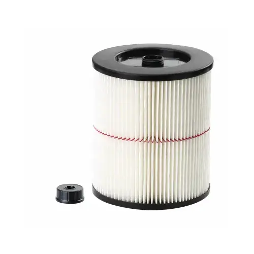 Vacmaster VCCF Standard Wet/Dry Vac Cartridge Filter & Retainer, Fits 5-16 Gallon Craftsman