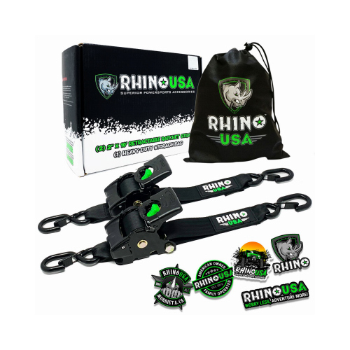 Rhino USA RETRACTABLE-2X10-2PK 2x10 Ratchet Strap  pair