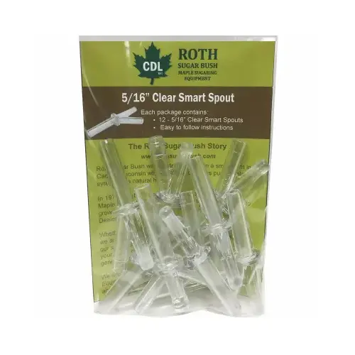 ROTH SUGUARBUSH INC 66090064PK Maple Sap Tubing Tap, Clear, 5/16-In - pack of 12