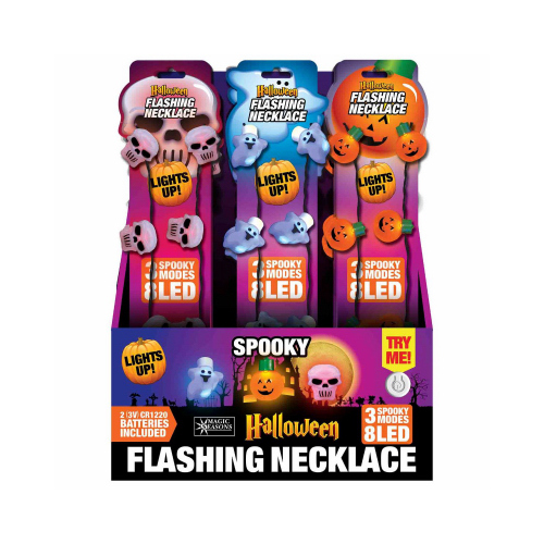 Accessory Prelit Spooky Flashing Bulb Necklace