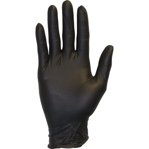 THE SAFETY ZONE GNPR-MD-BK The Safety Zone Nitrile Gloves Black Medium, 1 Each, 100 Per Box, 10 Per Case