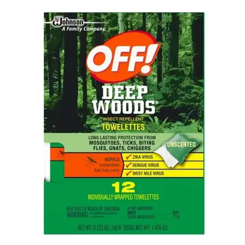 Off Deep Woods Off Towelettes 12 Count, 12 Count, 12 Per Case