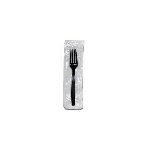 D & W Fine Pack Black Wrapped Fork, 1000 Each, 1000 Per Box, 1 Per Case