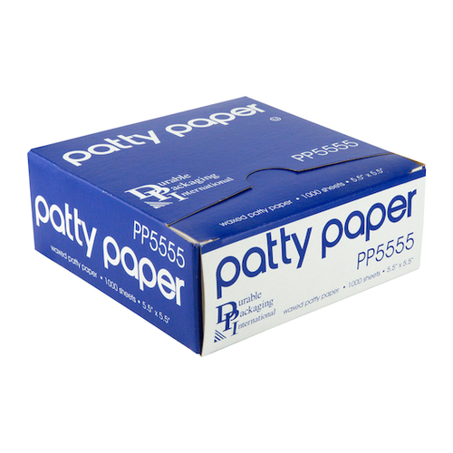 Durable PP5555 Durable Packaging Patty Paper Sheets, 1000 Each, 24 Per Case
