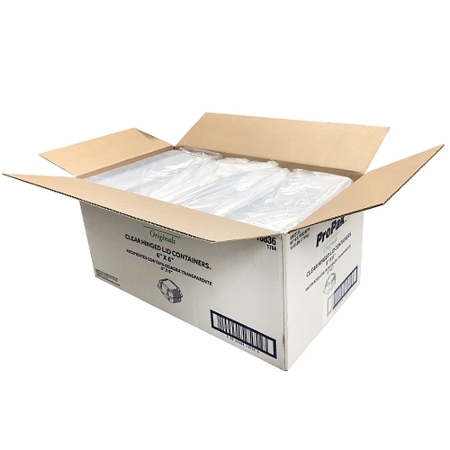 Durable Packaging 6 Inch Square Deep Hinged Pro Pak, 500 Each, 500 Per Case