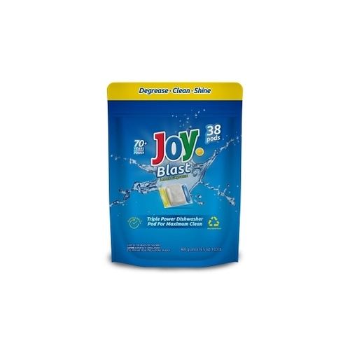 JOY 43631 Joy Blast Lemon Fragrance 3 Chamber Dishwasher Pod, 38 Pods, 38 Count, 8 Per Case