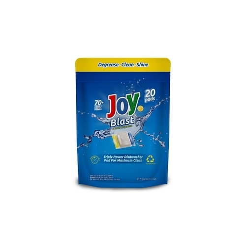 Joy Blast Lemon Fragrance 3 Chamber Dishwasher Pod, 20 Pods, 20 Count, 6 Per Case