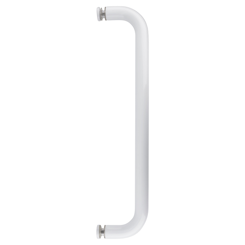 White 12" BM Series Single-Sided Towel Bar Without Metal Washers