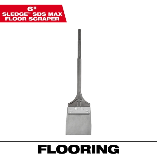 SLEDGE Floor Scraper, 6 in W Tip, Chisel Tip, Steel, 25 in OAL