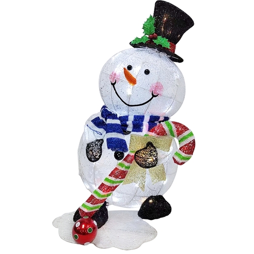 Lighted Snowman, LED, Cool White/Warm White/Red, 32 H in