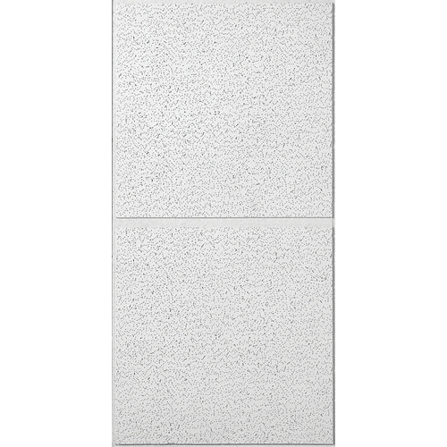 Ceiling Panel, 4 ft L, 2 ft W, 3/4 in Thick, Mineral Fiber, White - pack of 6