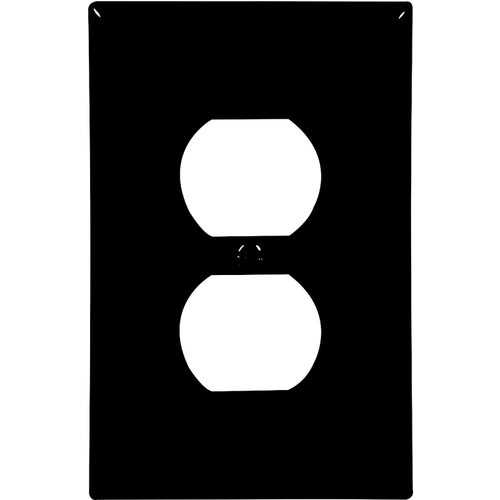 Duplex and Single Receptacle Wallplate, 4-7/8 in L, 3-1/8 in W, 1 -Gang, Polycarbonate Black