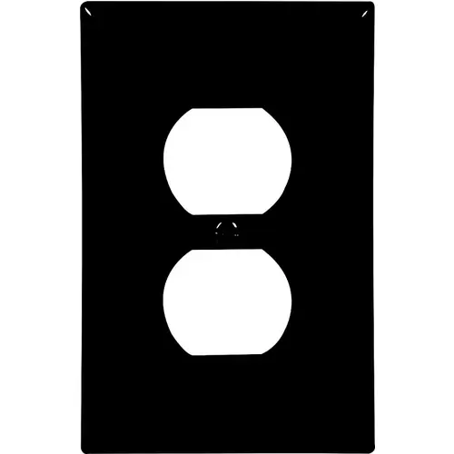 Duplex and Single Receptacle Wallplate, 4-7/8 in L, 3-1/8 in W, 1 -Gang, Polycarbonate Black