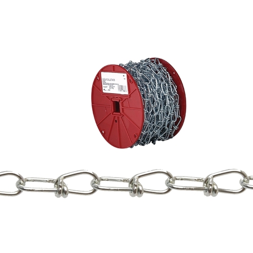 Campbell 072-2627N 0722627 Loop Chain, #1, 125 ft L, 155 lb Working Load, Low Carbon Steel, Zinc