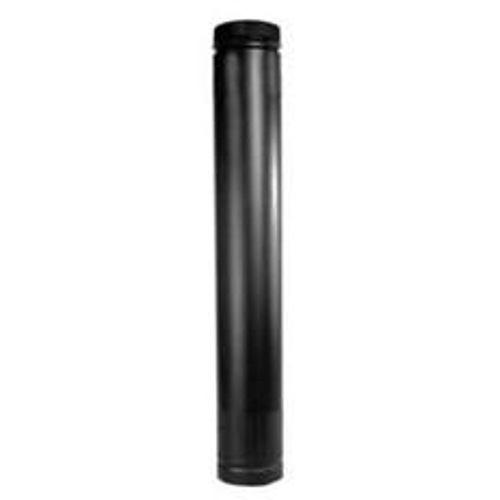 Stove Pipe, 7 in ID x 7-1/2 in OD Dia, 38 to 68 in L, Aluminized Steel/Stainless Steel, Black