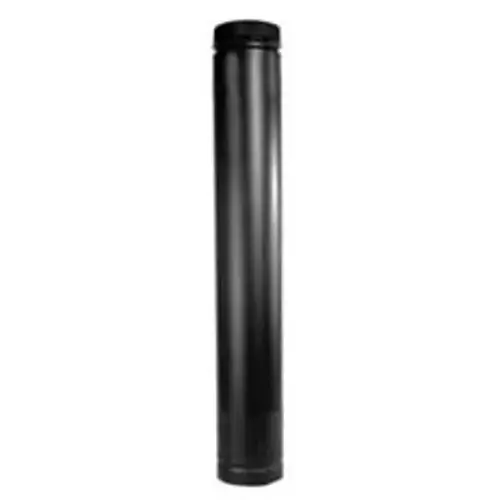 Stove Pipe, 7 in ID x 7-1/2 in OD Dia, 38 to 68 in L, Aluminized Steel/Stainless Steel, Black