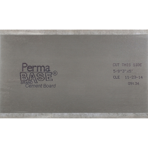 PermaBase 50000066 CB36580500 Backer Board, 5 ft L, 3 ft W, 5/8 in Thick, Cement/Polystyrene, Gray