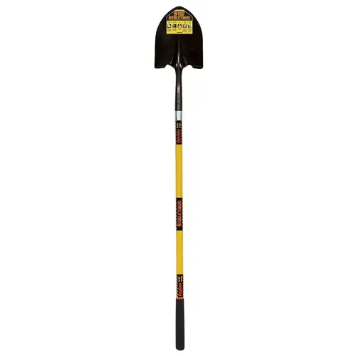 S600 Power Shovel, 9-1/2 in W Blade, 14 ga Gauge, Steel Blade, Fiberglass Handle, Long Handle Yellow