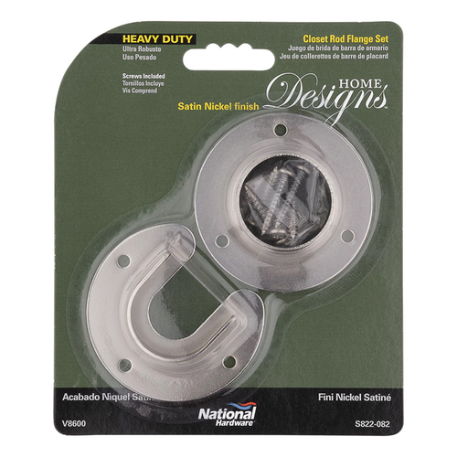 V8600 Closet Flange Set, Zinc, Satin Nickel