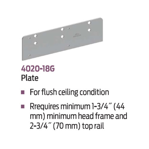 LCN 4050A-18G AL Drop Plate for 4050 Series 689 Aluminum Finish