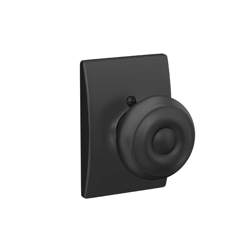 Georgian Knob with Century Rose Passage Lock with 16080 Latch and 10027 Strike Matte Black Finish