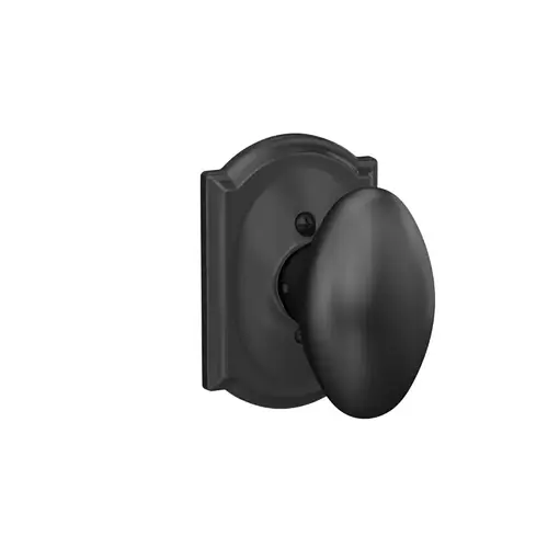 Siena Knob with Camelot Rose Half Dummy Matte Black Finish