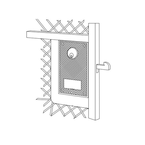 Sliding Gate Lockset, Single Cylinder, 1.075" Hook Gap, 3/4" Channel Size, Reversible Handing, Bronze Powder Coat