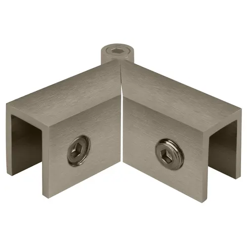 Brushed Nickel Adjustable "Sleeve Over" Glass Clamp