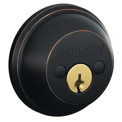 Entry Deadbolt, Grade 1 Grade, SC1 Key, Metal, Aged Bronze, 2-3/8, 2-3/4 in Backset, C Keyway