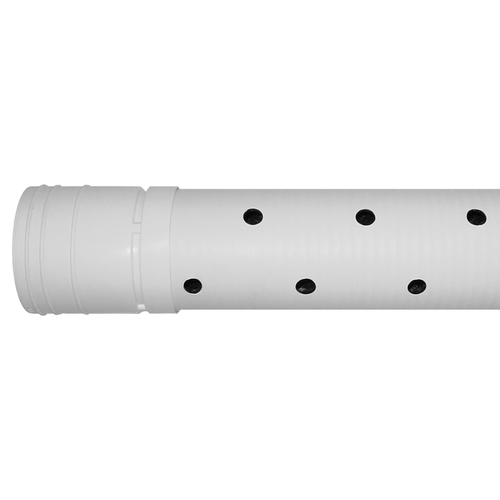Triple-Wall Pipe, 4 in, 10 ft L, Bell x Spigot, White
