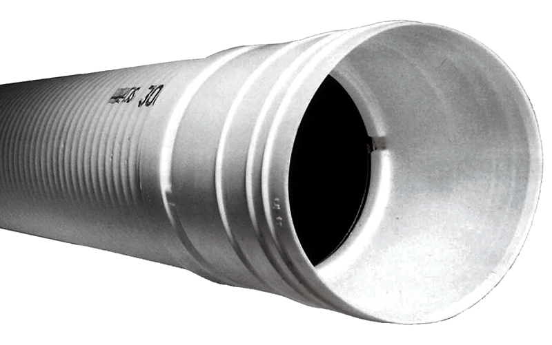 ADVANCED DRAINAGE SYSTEMS 04550010 Triple-Wall Pipe, 4 in, 10 ft L, Bell x Spigot, White