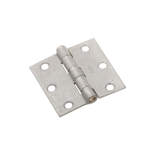 Broad Hinge, 2-1/2 in W Frame Leaf, Cold Rolled Steel, Galvanized, Removable, Loose Pin Pair