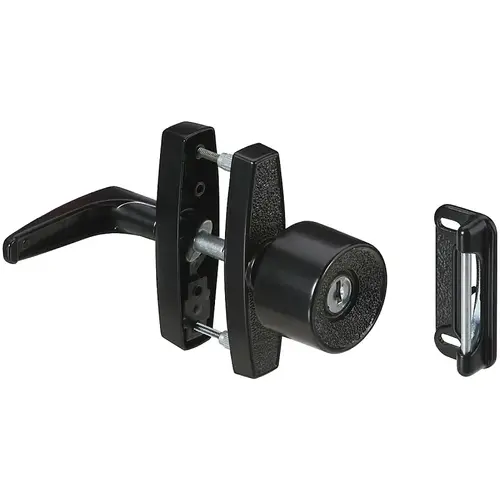 V1308 Series Door Latch, Zinc, 5/8 to 1-3/8 in Thick Door Black