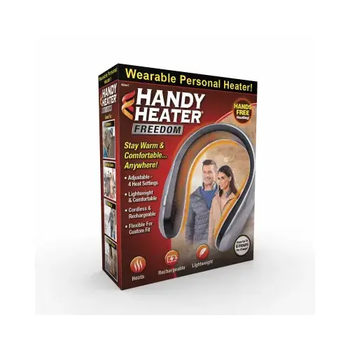 Handy Heater HTBS-MC12/4 Wearable Personal Neck Heater, Rechargeable, 4 Settings Black