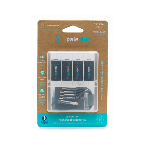 Pale Blue PB-CR123A-C CR123 RCH Battery  pack of 4