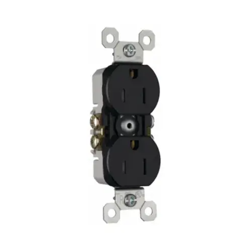 15A 125V Tamper-Resistant Duplex Receptacle, Black