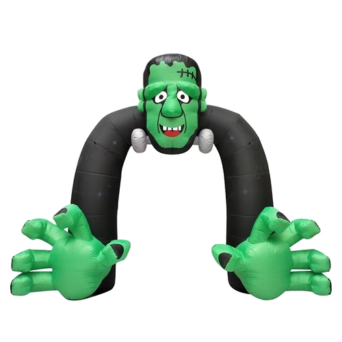 Inflatable Halloween Monster Archway, 13 ft H, Polyvinyl, Black/Green, Outdoor - pack of 2