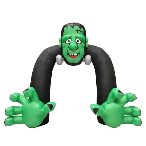 Inflatable Halloween Monster Archway, 13 ft H, Polyvinyl, Black/Green, Outdoor - pack of 2