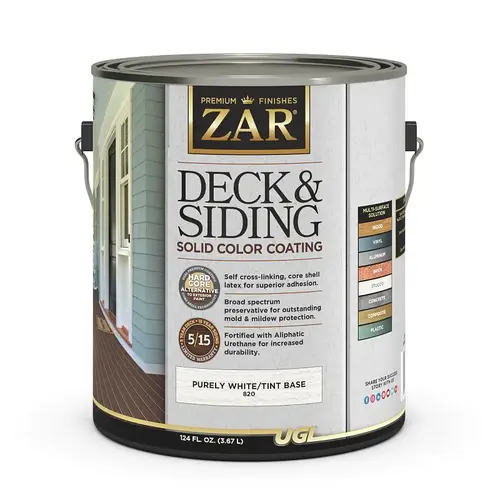 Solid Deck & Siding Coating, Purely White/Light Tint Base, 1 Gal.