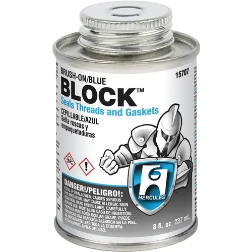 Brush-on Block Thread and Gasket Sealant, 4 oz Can, Liquid, Paste, Blue