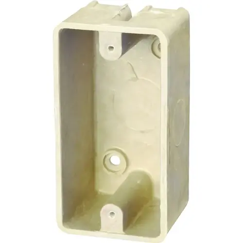 Electrical Box, 1 -Gang, 4 -Knockout, Thermoset Fiberglass, Beige/Tan, Surface Mounting