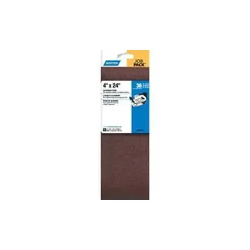 Sanding Belt, 4 in W, 24 in L, 36 Grit, Extra Coarse, Aluminum Oxide Abrasive - pack of 5