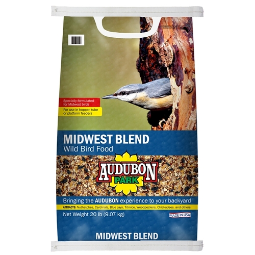 Wild Bird Food, Midwest Blend, 20 lb